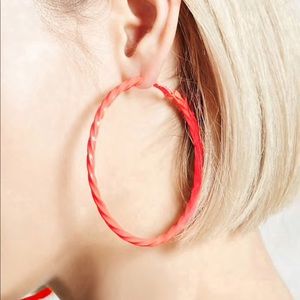 Forever 21 twisted neon hoop earing